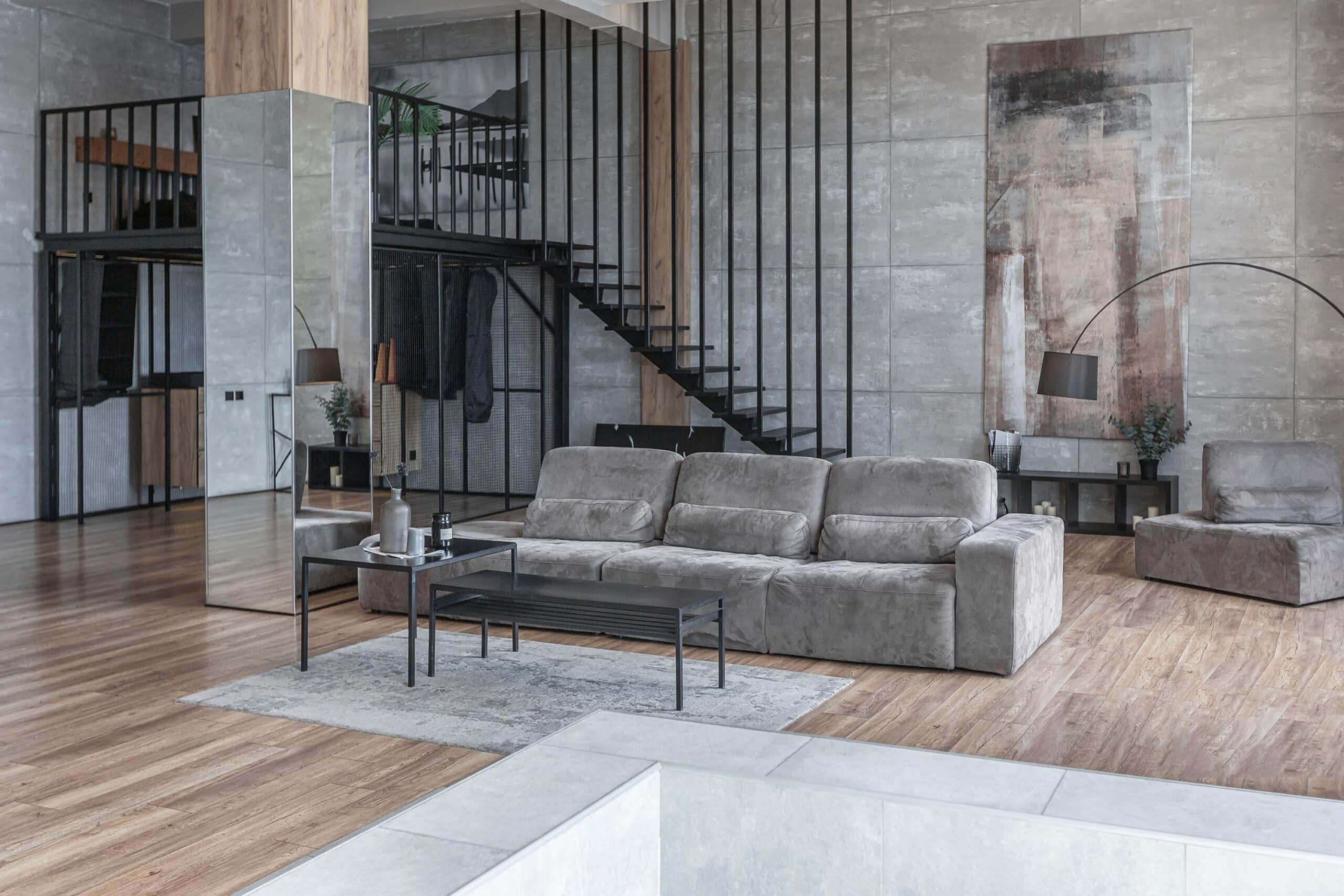 Stylish,Minimalistic,Restrained,Modern,Interior,Of,A,Two storey,Apartment,Without