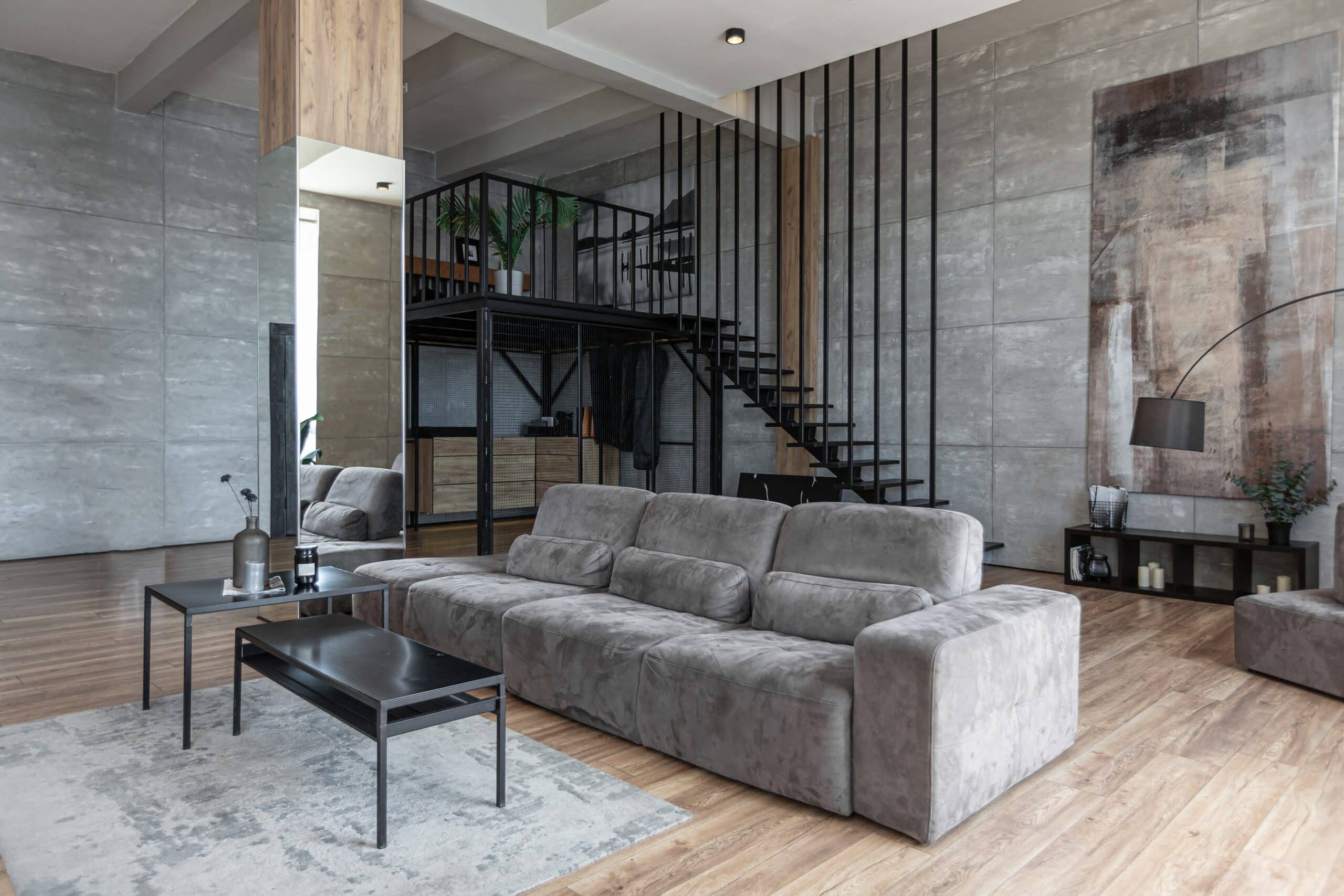 Stylish,Minimalistic,Restrained,Modern,Interior,Of,A,Two storey,Apartment,Without