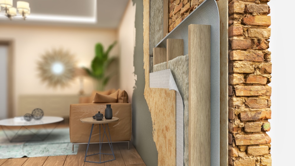 Interior,Wall,Thermal,Insulating,,3d,Illustration